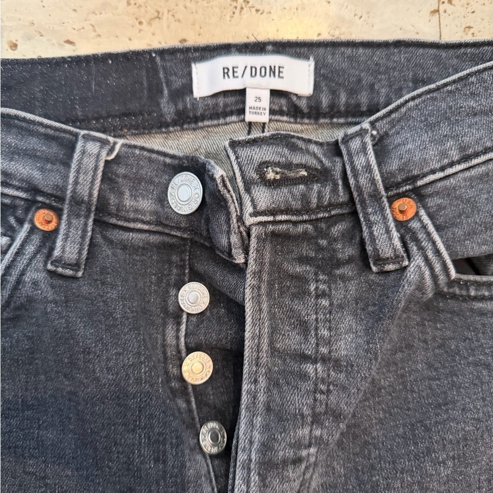 RE/DONE Women's 90’s High Rise Ankle Crop Denim Jeans Size 25